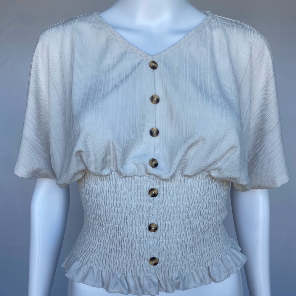 Love J Cream Top Women's size Small
